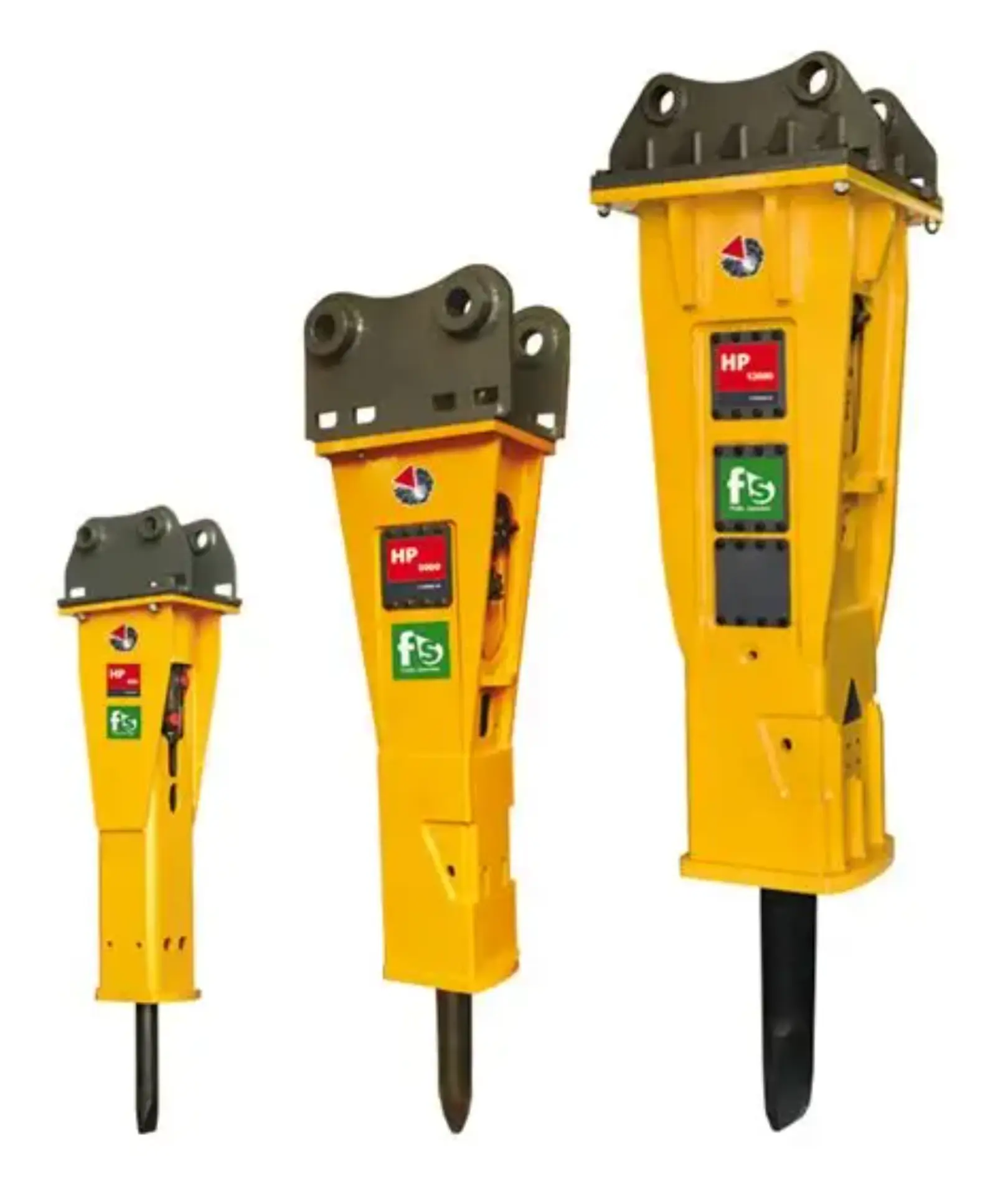 Range of hydraulic hammer attachments available for hire